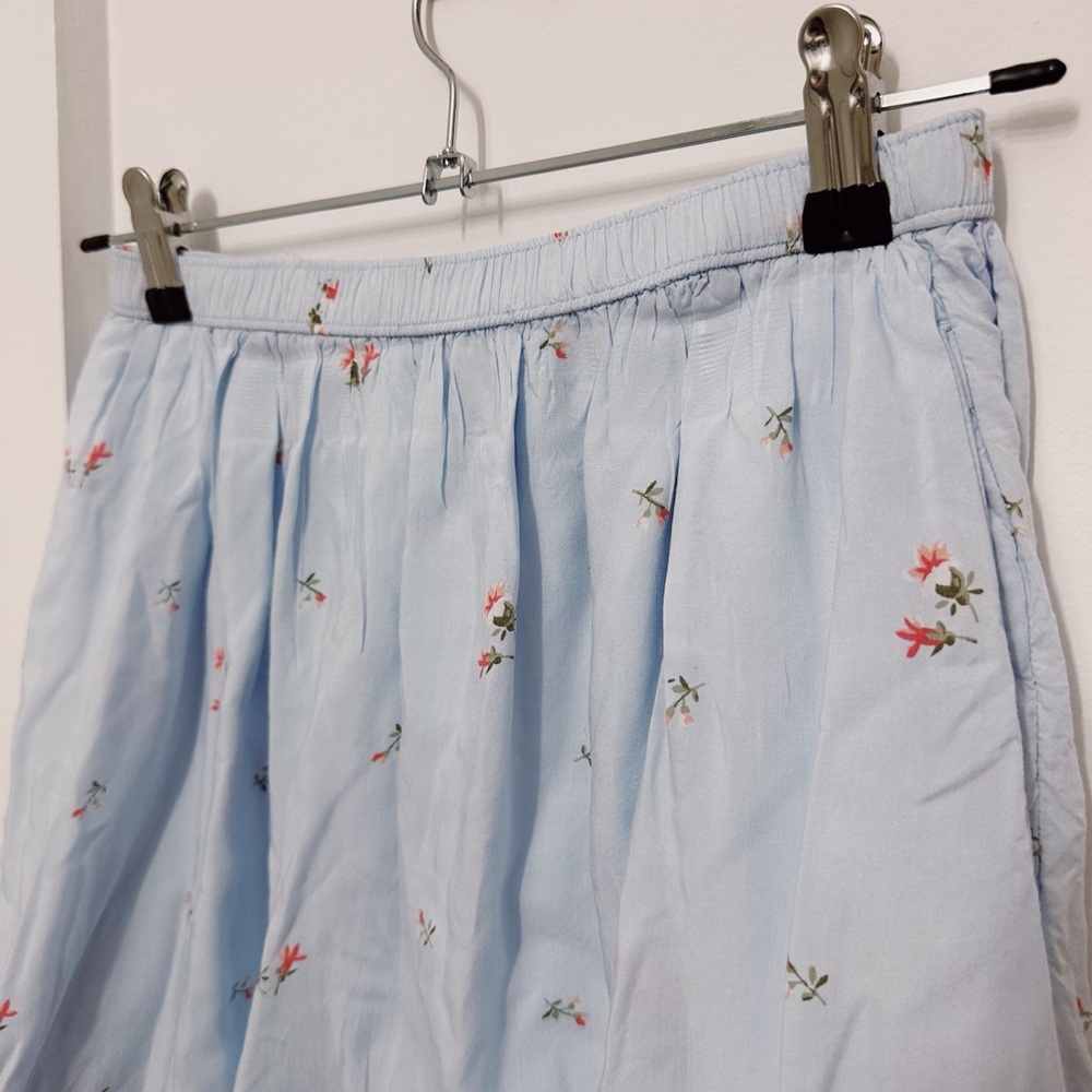 Abercrombie & Fitch Light Blue Floral A-Line Skirt